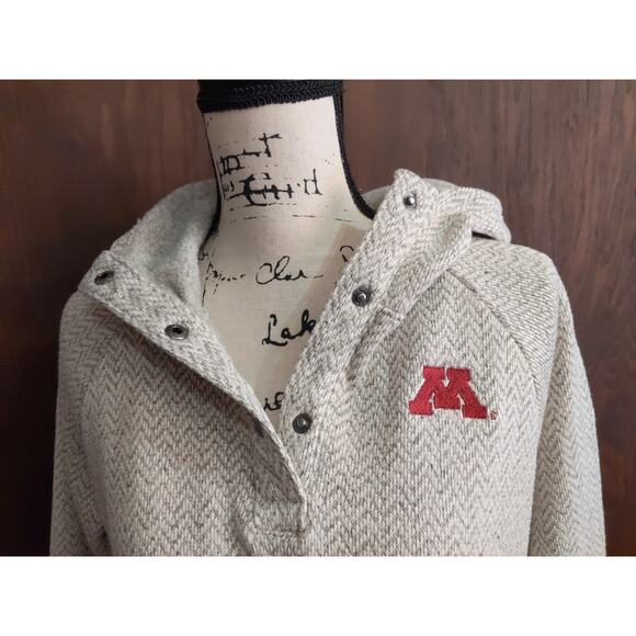 University Of Minnesota Large Womens Gray Sweatshirt Embroidered Logo Hoodie - Picture 8 of 11